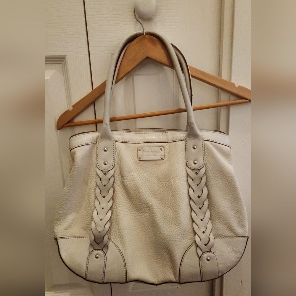 Kate Spade Ivory White Kip Leather Large Tote